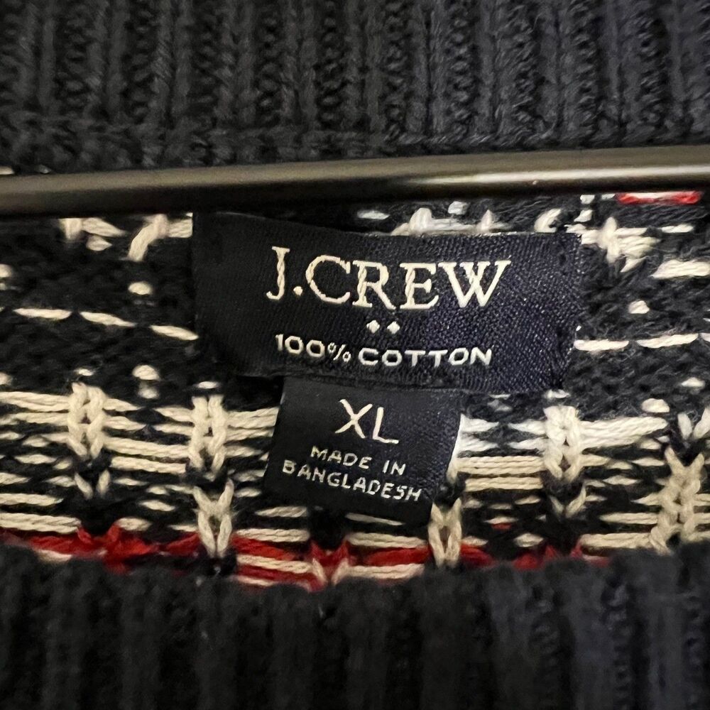 J. Crew Fair Isle Crewneck‎ Sweater Men's XL Blue Knit Cotton Nordic Cozy Preppy - Picture 3 of 5